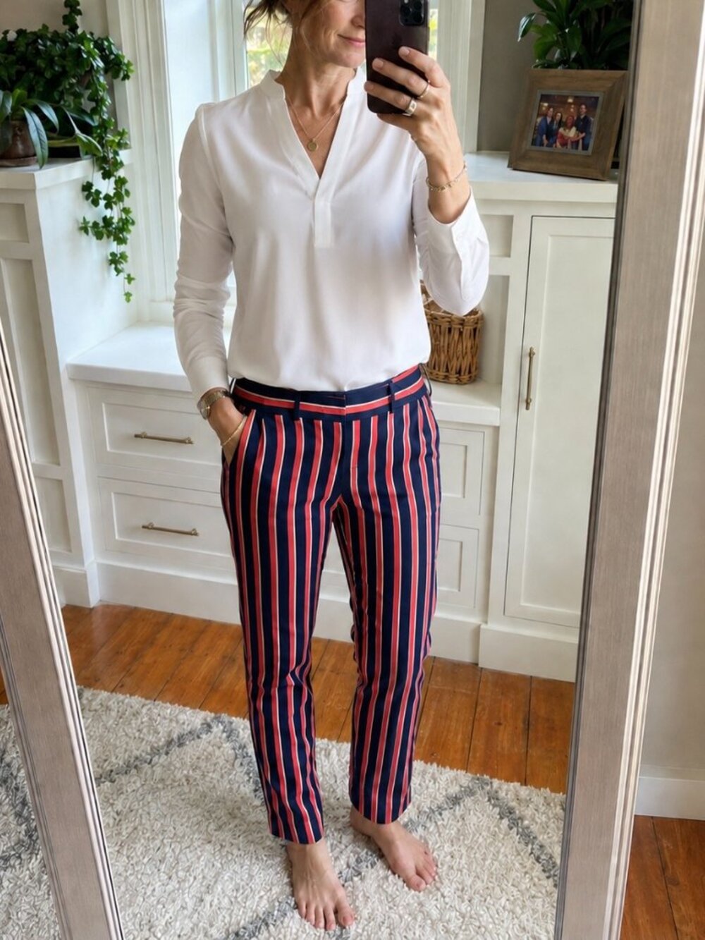 Banana Republic Vertical Striped Ryan Fit Pants
